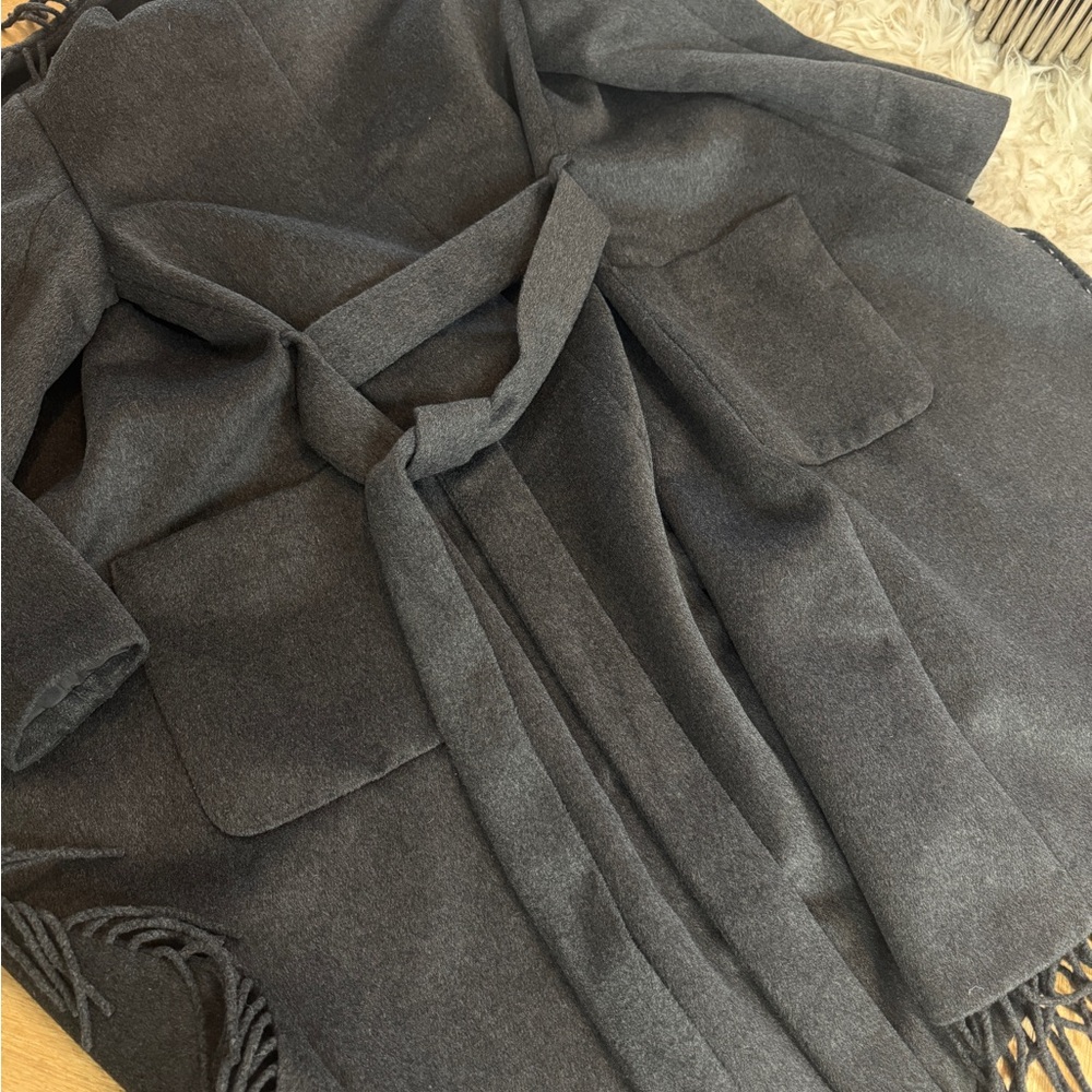 New with tags Ann Taylor Fringe Gray Coat - Picture 5 of 6